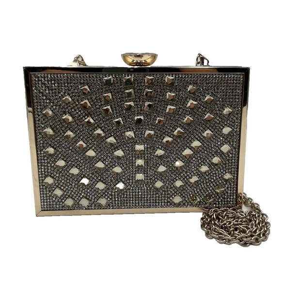 INC International Concepts Women's Clutch Metal Rose Gold - Silver Handbags - Picture 3 of 12